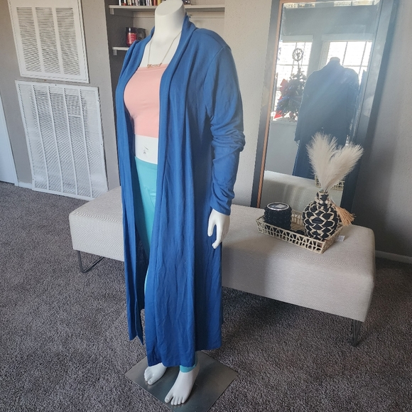 Blue Oversized Long Cardigan - Picture 4 of 4